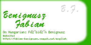 benignusz fabian business card